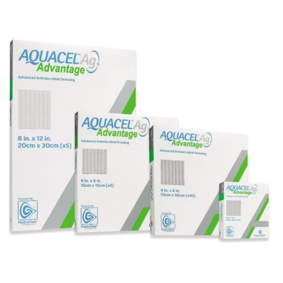 Aquacel® AG+ Extra, Pansament Absorbant, Hydrofiber® Technology, Antimicrobian Ag+, Convatec 5x5 cm (10buc)